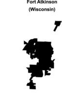 Fort Atkinson, Wisconsin blank outline map vector