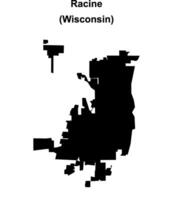 Racine, Wisconsin blank outline map vector