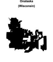 Onalaska, Wisconsin blank outline map vector