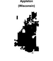Appleton, Wisconsin blank outline map vector
