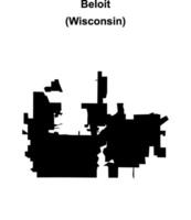 Beloit, Wisconsin blank outline map vector