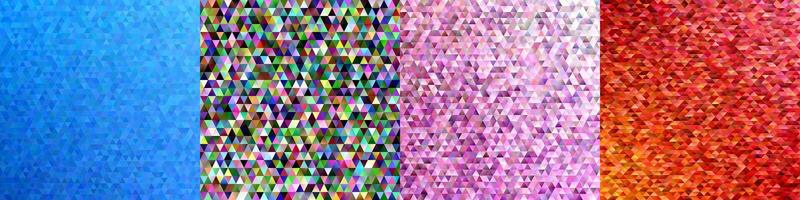 Abstract coloured triangle polygon background set vector