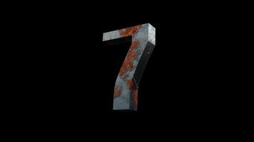 Grey Rusty Metal Numbers Countdowns On Alpha Channel video