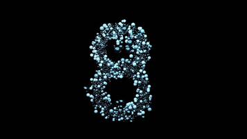 Blue Bubble Numbers Countdowns on alpha Channel video