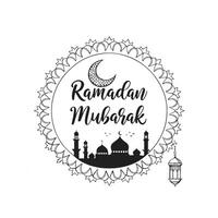 Ramadan mubarak coloring page vector
