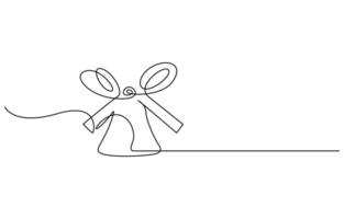 Bell icon continuous line draw vector