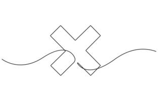 wrong symbol one line art draw vector