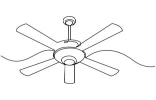Single line ceiling fan concept vector