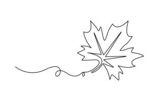 Maple Leaf, Canada Day Continuous Line Drawing with Editable Stroke vector