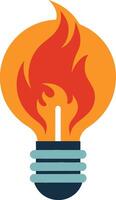 Burning Idea Light Bulb Dynamic for Motivation Inspiration vector