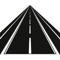 an empty highway with a white line on it vector