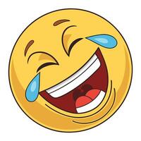 a cartoon smiley face with tears on it vector