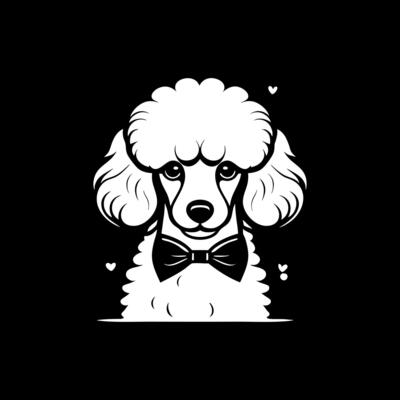 minimalist Poodle with Bow Tie
