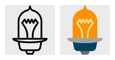 A front-view automotive bulb icon in black outline and colored versions. The filament and base are clearly visible, making it ideal for automotive part catalogs apps, repair manuals. vector