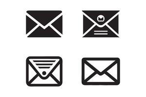 Set of envelope icon silhouette on white background. Minimalist envelope icon. vector