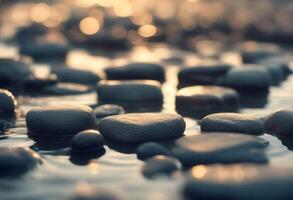 of beach rock scene stones sea row summer sky stone stack water pebble nature photo