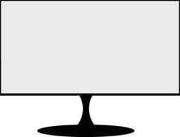 a black and white illustration of a computer monitor vector