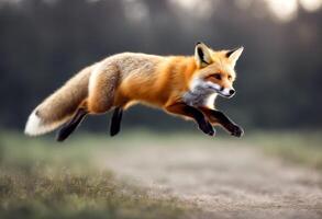 fox wolf dog artful crafty funny jumping animal character coyote acrylic photo