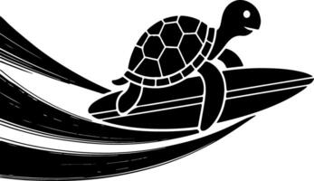 Ride the Tide with This Turtle Surfing Sketch vector