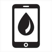 A black and white illustration of a smartphone with a drop of blood on it vector