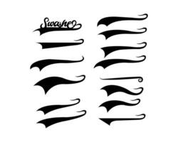 Swash Design Elements Curved, Swirled, Sporty, Text, Graphics, , Design, Templates, Collection vector