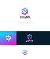 Modern Gradient Hexagon Brand Logo Design Template vector