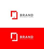 Modern Red Smartphone Brand Logo Design Template vector