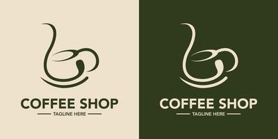 Coffee shop logo in modern and simple shape vector