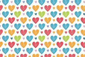 A colorful seamless pattern with hearts vector