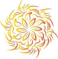 Stylized Sunflower Design with Gradient Orange and Yellow Patterns vector