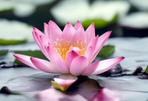 and pink floral water white lotus illustration natural plant purple bloom background olated watercolor painting flower lily photo