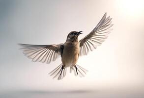 flutter spread tit white flying feathers wide flyup single wing background olated portrait wings flushing object bird blue cut photo