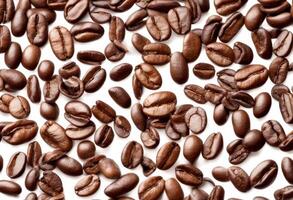 beans banner copy hotdrink white panoramic coffee olated bean scattered border panorama beverage background space photo