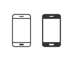 Smartphone icon isolated on background. Realistic smartphone mockup. Mobile phone icon set vector