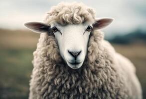 watercolor vignetting portrait animal decorative art illustration sheep design photo