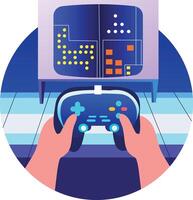 A flat style illustration of gaming console vector