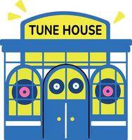 A flat style sticker of tune house vector
