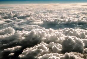 soft day afternoon Wonderful window blue sky sunlight background clouds view airplane flying Cumulus sunny Nature Summer Travel Isolated Light Space White Cloud photo