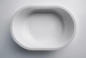 empty bowl top white plastic view pets photo