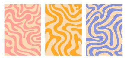 Vertical background with wave trippy shapes set. vector