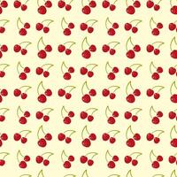 Cherry pattern.Seamless texture with berries. vector