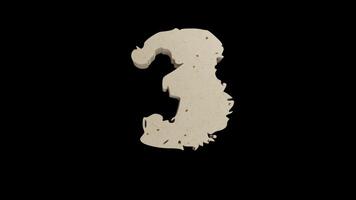 White Chocolate Numbers Countdowns On Alpha channel video