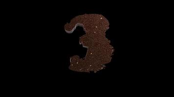 Chocolate Numbers Countdowns On Alpha channel video