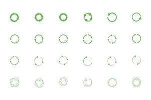 Set of convert or back icon green color with white background vector