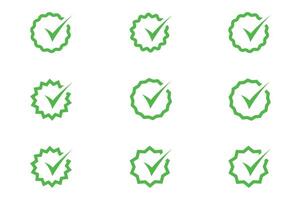 Green tick mark check box polygon style vector