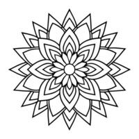 Mandala Design Black and white background design element, illustration, line art. vector
