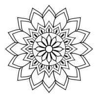 Mandala design Black and white background. Decorative design element illustration, line art. vector