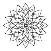 Mandala Design Black and white background. Decorative flower drawing for design element, illustration, line art. vector