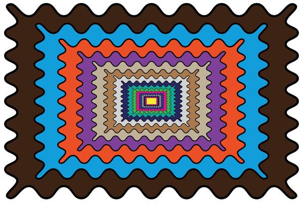 Design of wavy lines, optical illusion, colorful waves