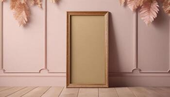 picture poster shadow photo wall background frame mockup leaves photo pastel blank poster art design frame leanings floor